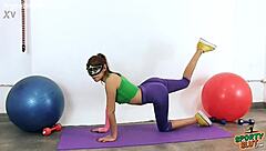 Perfect ass and great gaps – young beauty in yoga position