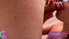 Hot redhead MILF gets fucked and fed cum in kitchen