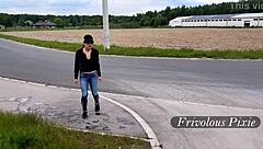 Public Pissing Blooper Caught by Cars - Timing Fail?