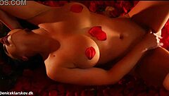 Denise's luscious pussy in a sea of red roses