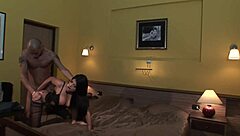 Hot latin squirter fingers herself before taking monster cock in ass