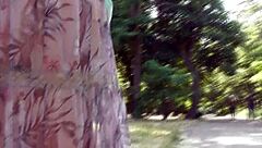 I love flashing my hairy mature pussy in see-through dress