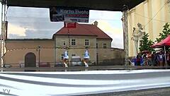 yo, check these two cute majorettes showing off their moves!