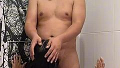 Young and fat Latina gets milk in her mouth while having sex in the shower