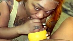 Ebony amateur with natural tits gets hardcore facial!