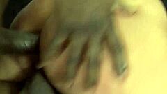 Leather clad bitch takes on 4 massive cocks in gangbang