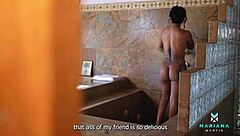Steamy lesbian action in the bathroom, timeless and hot!