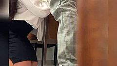 A hot mature teacher and student encounter in classroom