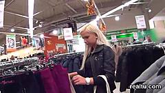 Czech girl gets seduced and fucked in the shop