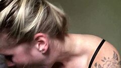 The girl was gagging on the dick of her master