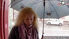 A normal German girl gets talked into making a sex movie on the street