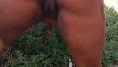 Girl in nature achieves orgasm and squirts her juice
