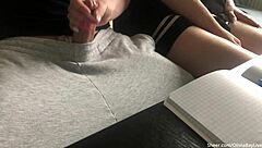 olivia bay sneaks handjob when teacher isn't looking