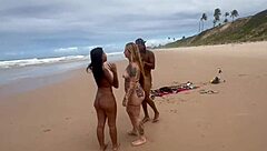 Friends fuck on beach for nature view