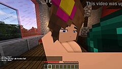 Jenny's jugs on full display in this Minecraft mod scene