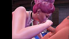 Slow deep blowjob with deepthroat