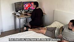 Gamer Girl Blows Stepbro's Cock