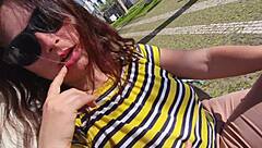 Curvy MILF explores bold, sensual public desires
