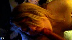 Blonde Amateur Gives Homemade Blowjob With Tits Exposed