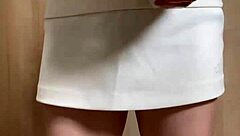 Tall Asian Girl in Uniform Teased with Anal Play