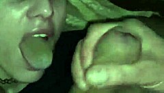 An appetizing girl made blowjob and deepthroat at home