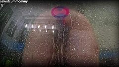 Spied On Chubby Roommate Using New Toy In Shower
