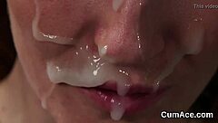 Horny Doll Gets Sperm Shot On Face Swallowing Jizz