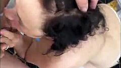 A hot woman fucks with her stepfather, looking sexy