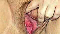 Wet pussy gets a foot rub