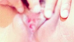 The girl was playing with her clit and masturbating with her fingers