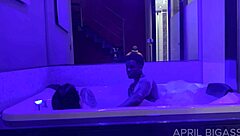 My bbc lover fucks my mouf and I swallor the cum in front of my cuckold husban.