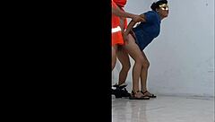 Beautiful Nurse Seduces Cleaner Office Fuck!