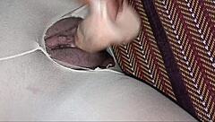 Torn stockings stuffed with dick into wet pussy