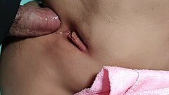 The guy buried his cum in her ass. She enjoyed it