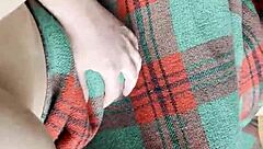 Shy Neighbor Licks Pussy Intensely Under Blanket