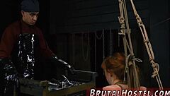 Bondage licking vibrator and female foot domination with youthful teen