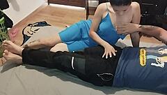 Colombian woman tries and rides a client's huge cock