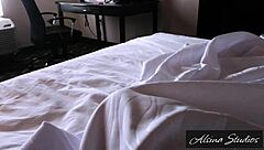 Step-mom takes son's virginity on family vacation with glasses on