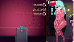 The futanari girl is dominated by slimes in this dungeon quest