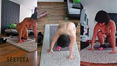 Get sweaty and naked while working out with me
