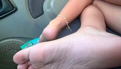 i touch her feet n ass in public while she rests in my car