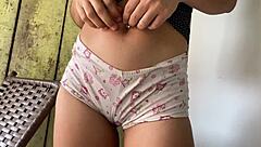 Skinny Brunette Sits on Neighbor's Cock in Yoga Session