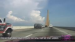Topless drive in my convertible over the skyway bridge