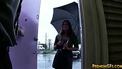 Izzy Bella Blu satisfies her horny companion with a hand job