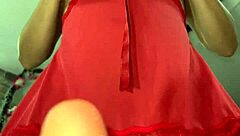Latina milf shows giant tits while masturbating at home