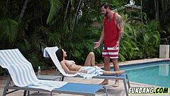 Busty stepdaughter demands a deep titty fuck massage!