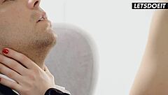 look at petite babe masturbating with toys in front of admirer