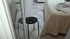 Blue-eyed alternative girl flashes neighbors with big ass