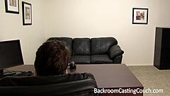 Shy Latina girl fucked in the back room and received a load
