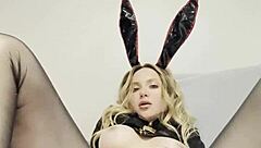 Cute Bunny Caresses Clit And Labia